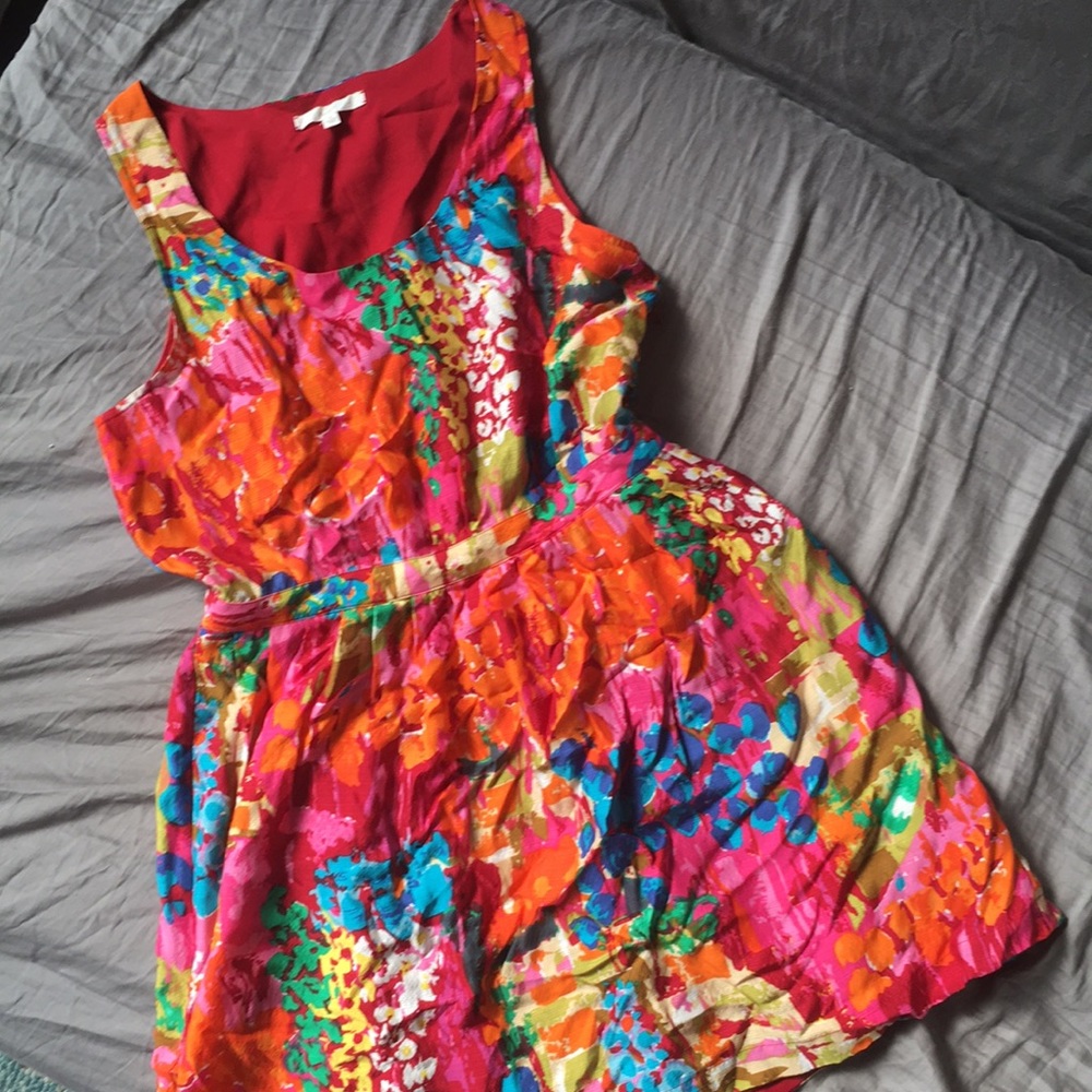 Eliot Sleeveless Silk Watercolor Dress